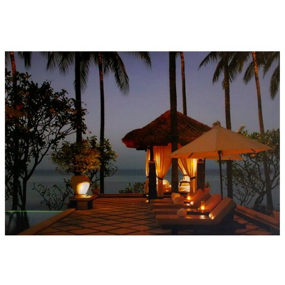 Northlight LED Lighted Tiki Hut Relaxation Scene Canvas Wall Art 23.5"