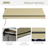 Sapphtopaz 10' x 8' Retractable Awning Manual Patio Awnings Sunshade Shelter UV Protection with Manual Crank Handle - 3 of 4