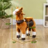 Ruvalino Baby Bouncers and Rockers Toddler Kid Chair Plush Pony Ride On Horse Toy for Playroom Living Room, Brown, 27.6"*11"*27.6" - 3 of 4