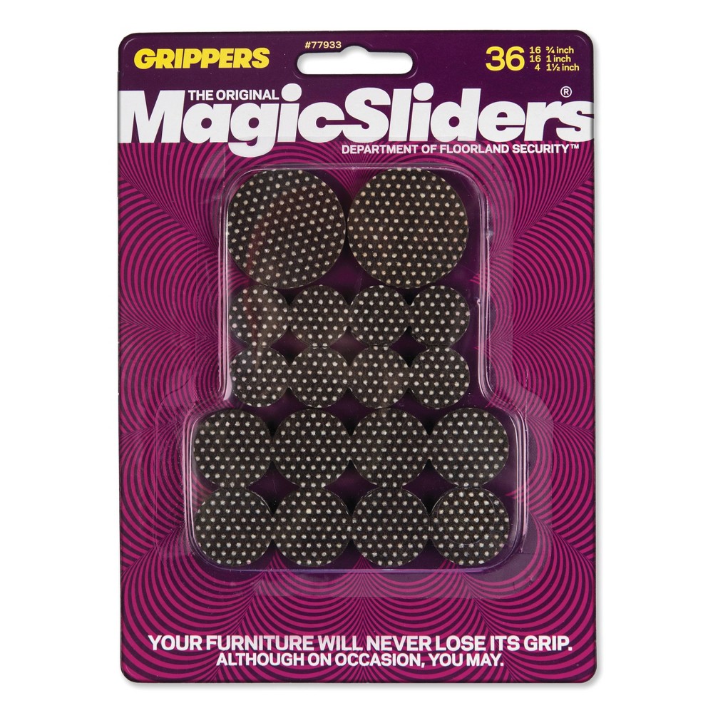 Magic Sliders 36ct Adhesive Gripper Black Value Pack