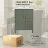 Mshliw Compact 24" Freestanding Bathroom Cabinet with Ceramic Basin, Soft-Close Hinges, Storage Drawers & Door Racks - 4 of 4