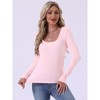 INSPIRE CHIC Women's Thermal Shirts Base Layer Long Sleeve Underwear Fall Winter Pajama Tops Basic Shirt - 3 of 4