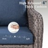 SUGOLD Hand Woven Wicker Patio Conversation Set with Blue Cushions - 4 of 4