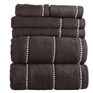 Lavish Home 6PC 525GSM Cotton Towel Set, Charcoal - 1 of 4