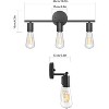 Runesay Bathroom Mirror Wall Light with 3 Lights, Black Iron Bathroom Mirror Lamp, Wall Light, Bathroom Mirror Light, E27 Base, Bulb Not Included - 2 of 4