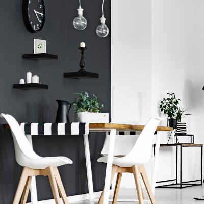Black MDF Floating Wall Shelves for Living Room
