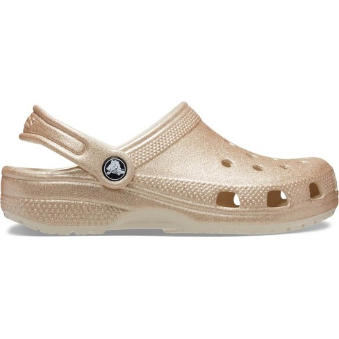 Crocs Kids' Classic Glitter Clogs, J4, Champagne Glitter : Target