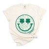 S.W.Smiley Clover Leopard Smiley Face - Women's Garment Dyed Graphic T-Shirt - 2 of 4