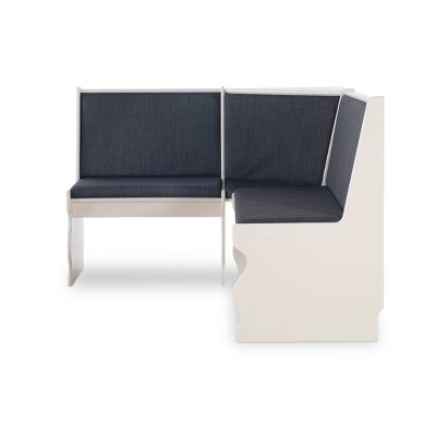 Sasha 3-Piece Charcoal and White Breakfast Nook Dining Set