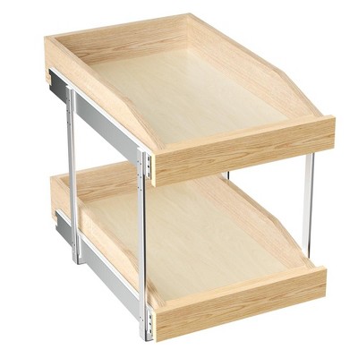LOVMOR 2 Tier Pull Slide Out Cabinet Organizer , Cabinet Drawer Organizer with U Bracket, Pull Out Drawer for Kitchen Cabinet