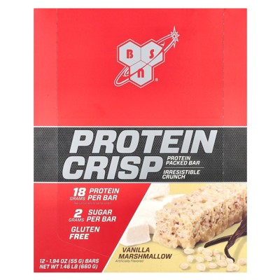 BSN Protein Crisp, Vanilla Marshmallow, 12 Bars, 1.94 oz (55 g) Each
