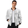 INSPIRE CHIC Men's Party Disco Club Sequins Bomber Jacket - 2 of 4
