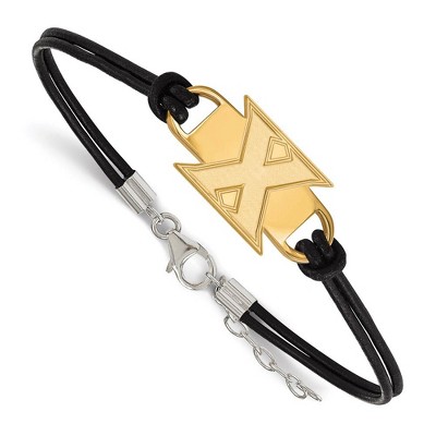 Black Bow Jewelry 14k Yellow Gold Plated Sterling Silver Xavier Musketeers NCAA charm Bracelet 7 Inch