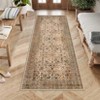 Area Rugs for Living Room Bedroom, Large Washable Rug, Vintage Floral Boho Carpet for Indoor Dining Room and Kids Room, Non Slip & Low Pile - 2 of 4