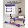 VEVOR Adjustable Balane Beam for Kids, 8FT Gymnastics Beam, High and Low Floor Beams of 5 Adjustable Heights,Professional Gymnastic Equipment,Purple - 3 of 4