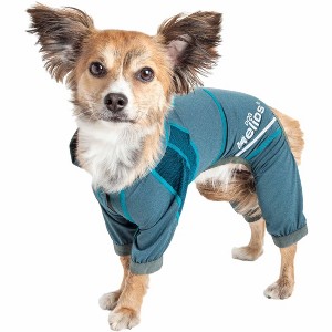 Dog Helios (R) 'Namastail' Lightweight 4-Way Stretch Breathable Full Bodied Performance Yoga Dog Hoodie Tracksuit - 1 of 4