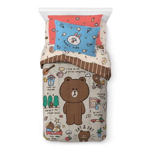 Twin Line Friends Day Of Brown Comforter Target