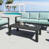 Coffee Table 16.1"H, Metal with Faux Wood Finish, Black, Modern Rectangular Design by Zuo Modern - 2 of 4