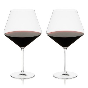 Viski Liminal Burgundy Crystal Wine Glass, Ultrathin Lightweight Clear Drinking Glasses, Stemmed Glassware for Chardonnay & Red Wines, 23 oz, Set of 2 - 1 of 4