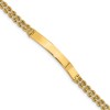 Black Bow Jewelry 14k Yellow Gold Two Strand Rope 1.5 Inch Plate I.D. Bracelet - 8 Inch - 2 of 4