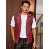 INSPIRE CHIC Men's Motorcycle Zipper Punk Sleeveless Faux Leather Jacket Vest - 2 of 4