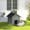 PawHut Duck Coop, Wooden Duck House, Outdoor Small Animal House with Openable Roof, Double Doors, Removable Base for 1-3 Ducks - 2 of 4