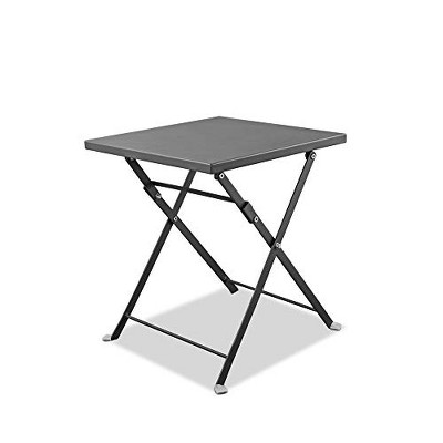 Whiteline Modern Living ST1603-GRY Flint Contemporary Indoor Folding Outdoor Side Table in Gray Aluminum and Steel Base
