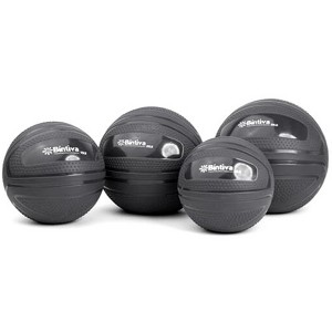 Bintiva Slam Ball Kit – Textured Non-Bounce Surface for Impact Training – Black 10lb/15lb/20lb/25lb – Set of 4 - 1 of 4
