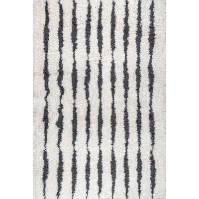 Nuloom Augusta Cozy Shaggy Plush Striped Indoor Area Rug