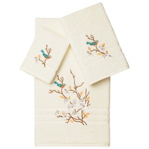 Linum Home Textiles 100% Turkish Cotton SPRING TIME Embellished Towel Set - 1 of 4