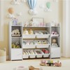 Tangkula 56" Large Toy Storage Organizer 4-Tier Kids Cubby Shelf with 8 Removable Bins and Bookshelf - 2 of 4