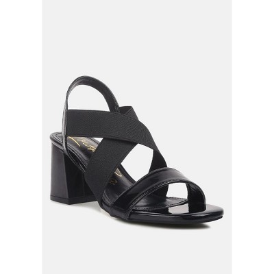Elastic Straps Block Heel Women Sandals
