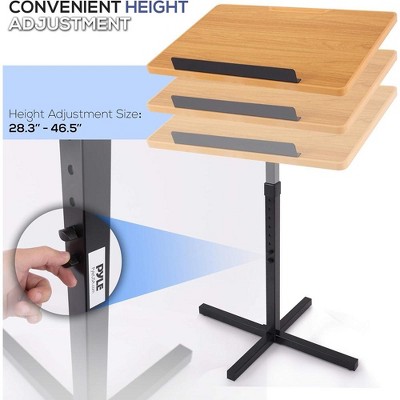 Adjustable Black and Wood Portable Lectern Stand