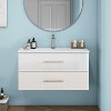 KWPZQEB Wall-Mounted Bathroom Vanity with Sink, Modern Floating Vanity with 2 Drawers & Long Handle, Wall Mount Storage Cabinet for Small Space - 3 of 4