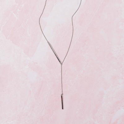 TZ Lariat Bar Necklace Zinc Alloy