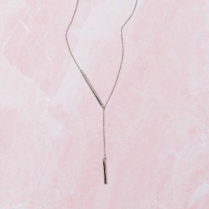 TZ Lariat Bar Necklace Zinc Alloy - 1 of 1