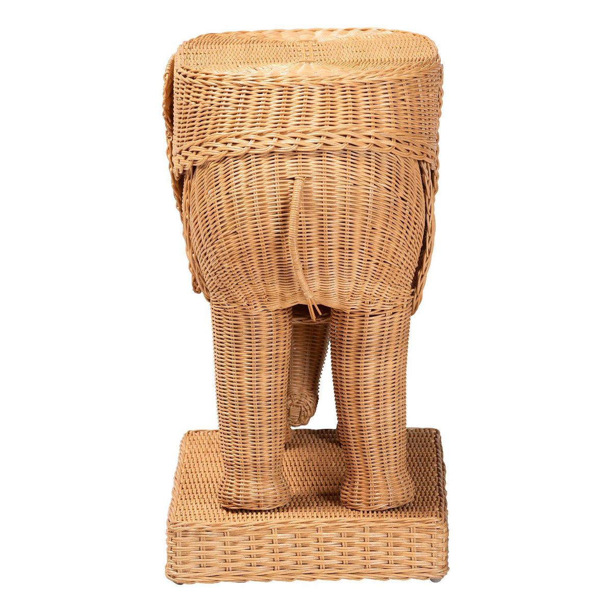 bali & pari Elissa Bohemian Rattan Elephant End Table Light Honey - thumbnail 4