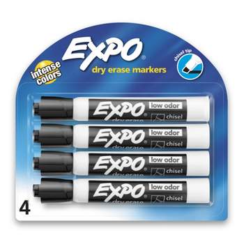 Expo 4pk Dry Erase Markers Chisel Tip Black