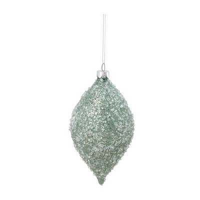 Raz Imports 6" Glittered Iced Finial Christmas Ornament - Sage Green