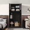 FUFU&GAGA Antique Farmhouse Freestanding Wardrobe,Bedroom Storage Cabinet with Hidden Compartment & Divided Storage - 2 of 4