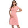 Clearlove 2025 Summer Maternity Nursing Dress Baby Shower Short Sleeves A-line Midi Pregnancy Dress - 2 of 4