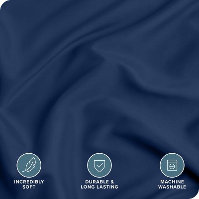 King Size Dark Blue Microfiber Duvet Cover Set