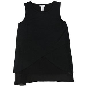 bar III Womens Layered Chiffon Hem Sleeveless Blouse Top - 1 of 2