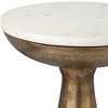 Uttermost Torin Marble & Brass Drink Table – White Marble Top with Sleek Brass-Finished Aluminum Base for Luxe Accent Spaces - 3 of 4