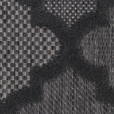 Charcoal Black Moroccan Trellis 7' x 10' Flatweave Area Rug