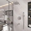 CLIHOME 10-Inch Three-function Wall-mounted Round Shower Set With Swivel Bathtub Spout - 3 of 4