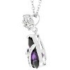 Slickblue Wrapped Amethyst Purple Cubic Zirconia Pendant, 6.59 ct, Rhodium-Plated, 16 Inch Chain for Women - 3 of 3