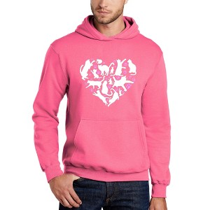 LA Pop Art Cat Heart - Men's Word Art Hooded Sweatshirt - 1 of 4