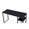 Royal Hampton Writing Desk with 2 Tier Side Shelves and Tubular Metal Legs, Black - 4 of 4