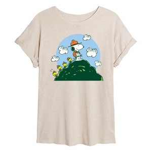 Women's - Peanuts - Beagle Scouts Hill Oversized Graphic T-Shirt - 1 of 4